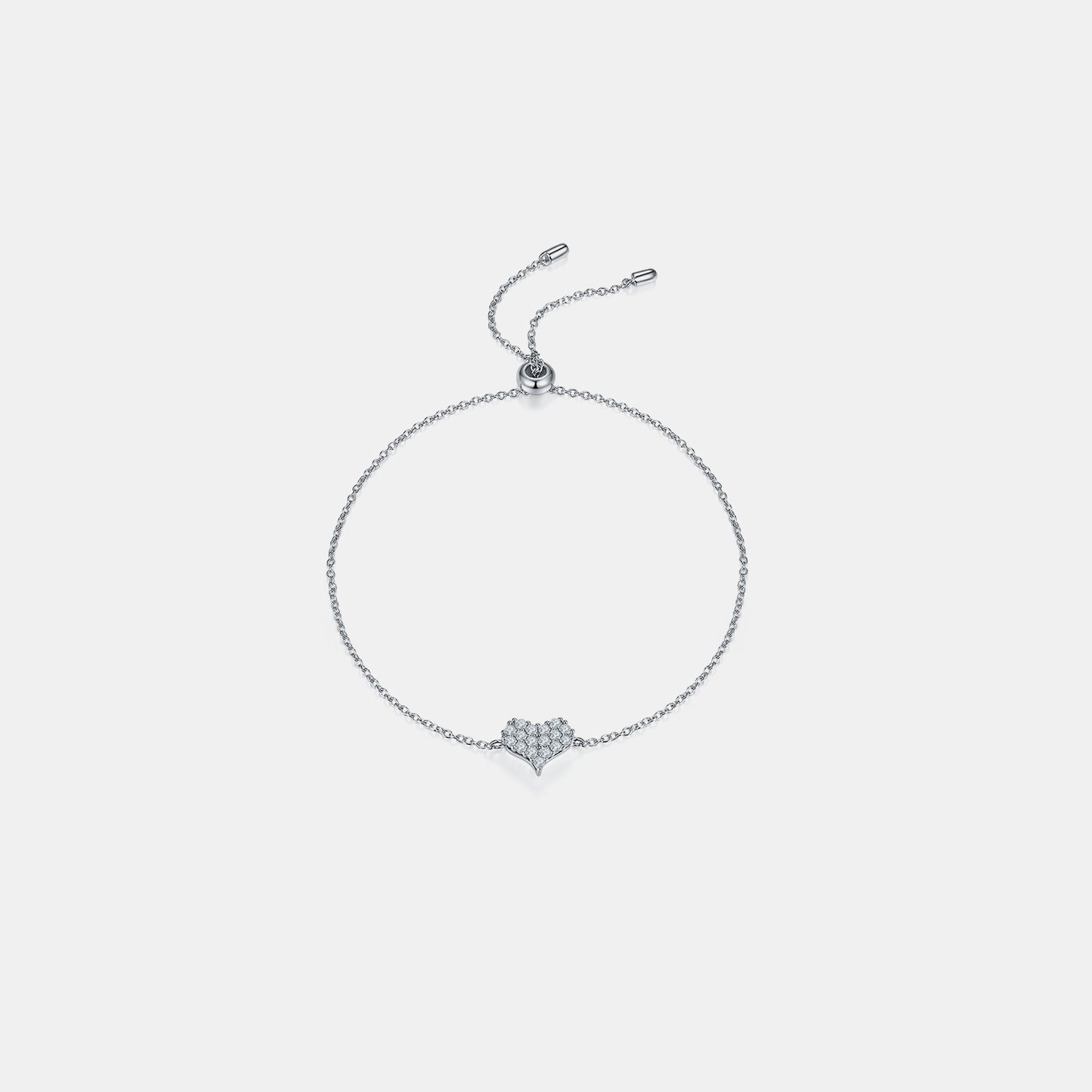 Heart Bracelet Moissanite 925 Sterling Silver