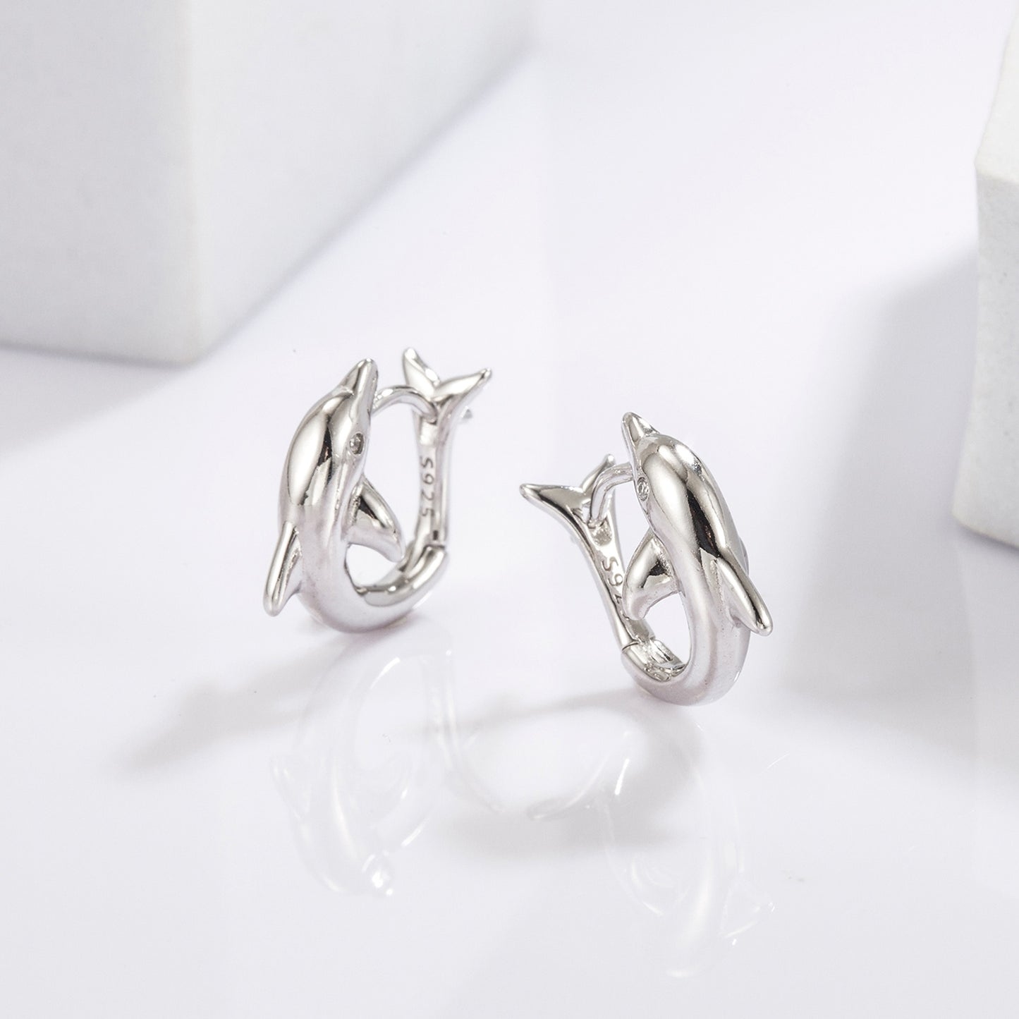 Dolphin Earrings 925 Sterling Silver