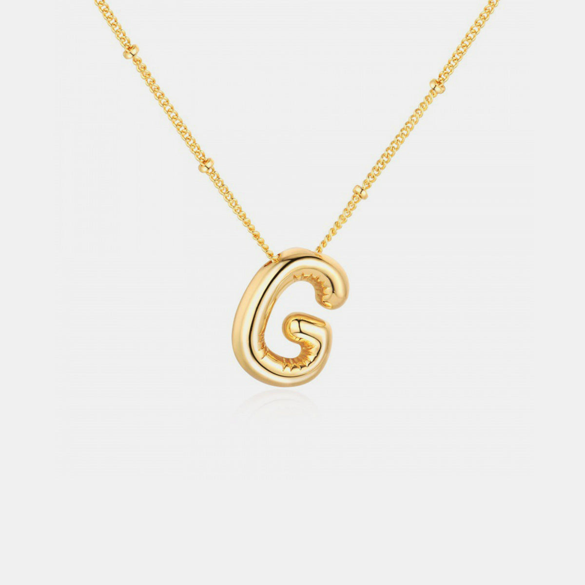 Gold-Plated Bubble Letter Pendant Necklace