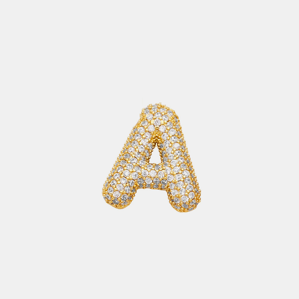 Gold-Plated Bubble Angle Sparkle Inlaid Letter Necklace