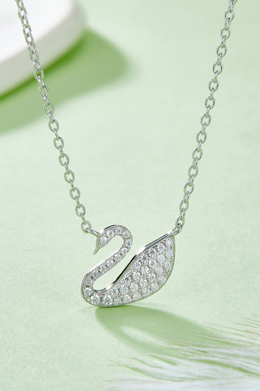 Swan Necklace Moissanite 925 Sterling Silver