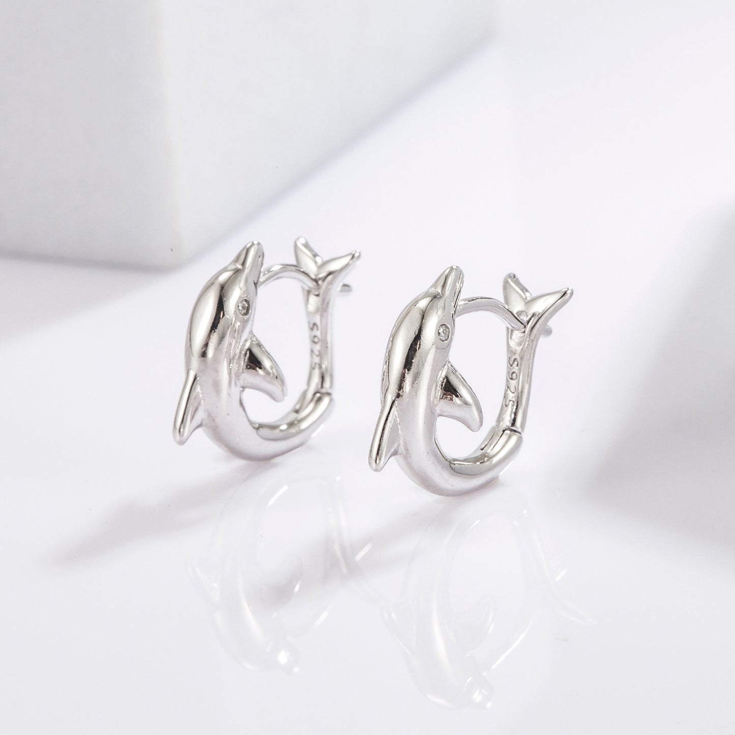 Dolphin Earrings 925 Sterling Silver