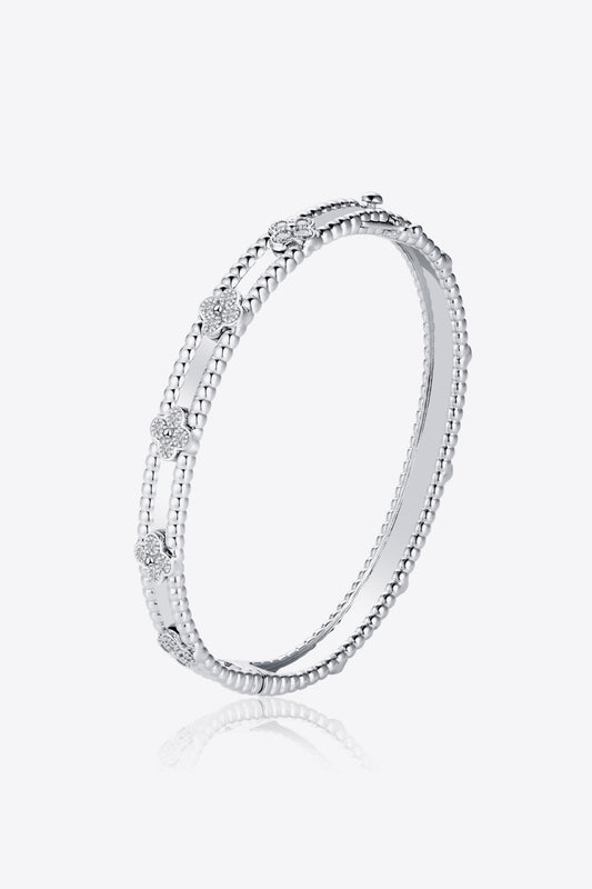 Silver bangle Bracelet Moissanite 925 Sterling