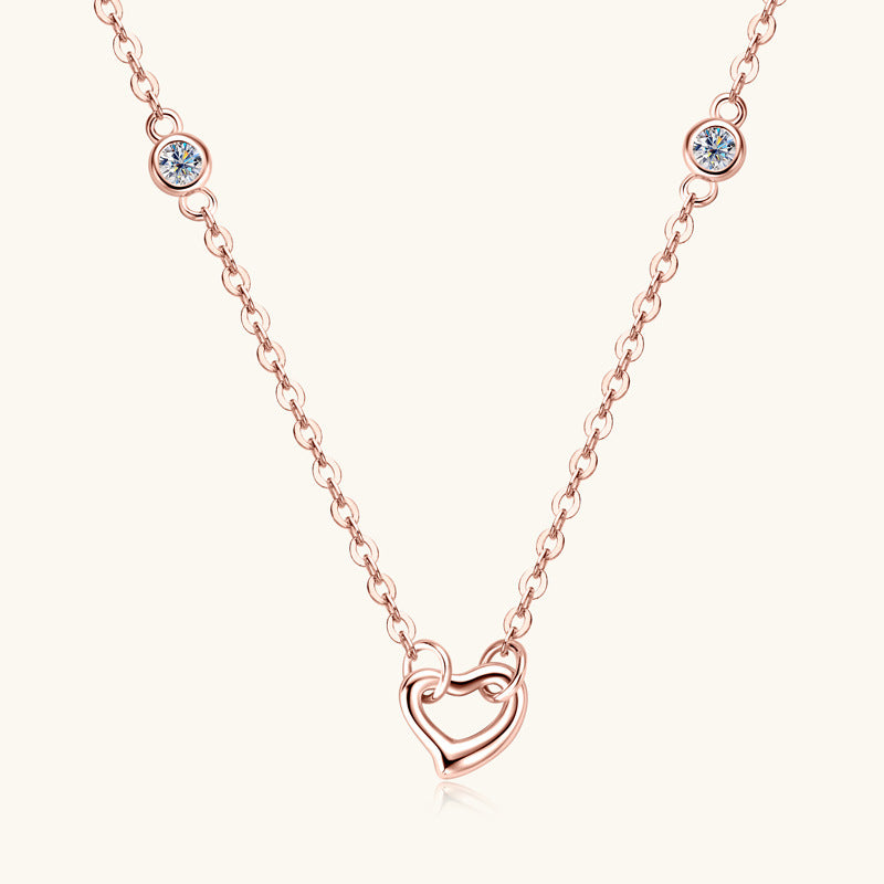 Heart Necklace Moissanite 925 Sterling Silver