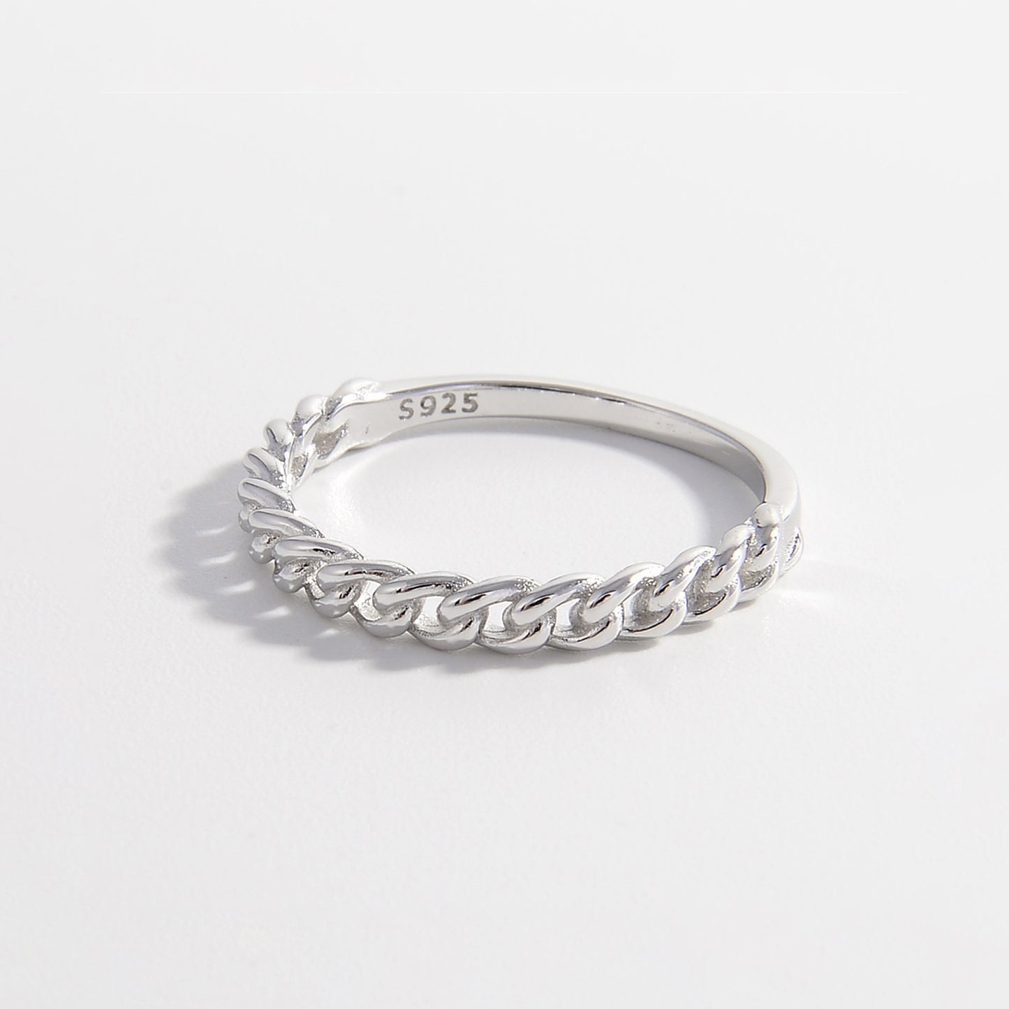 Curb Chain Ring 925 Sterling Silver