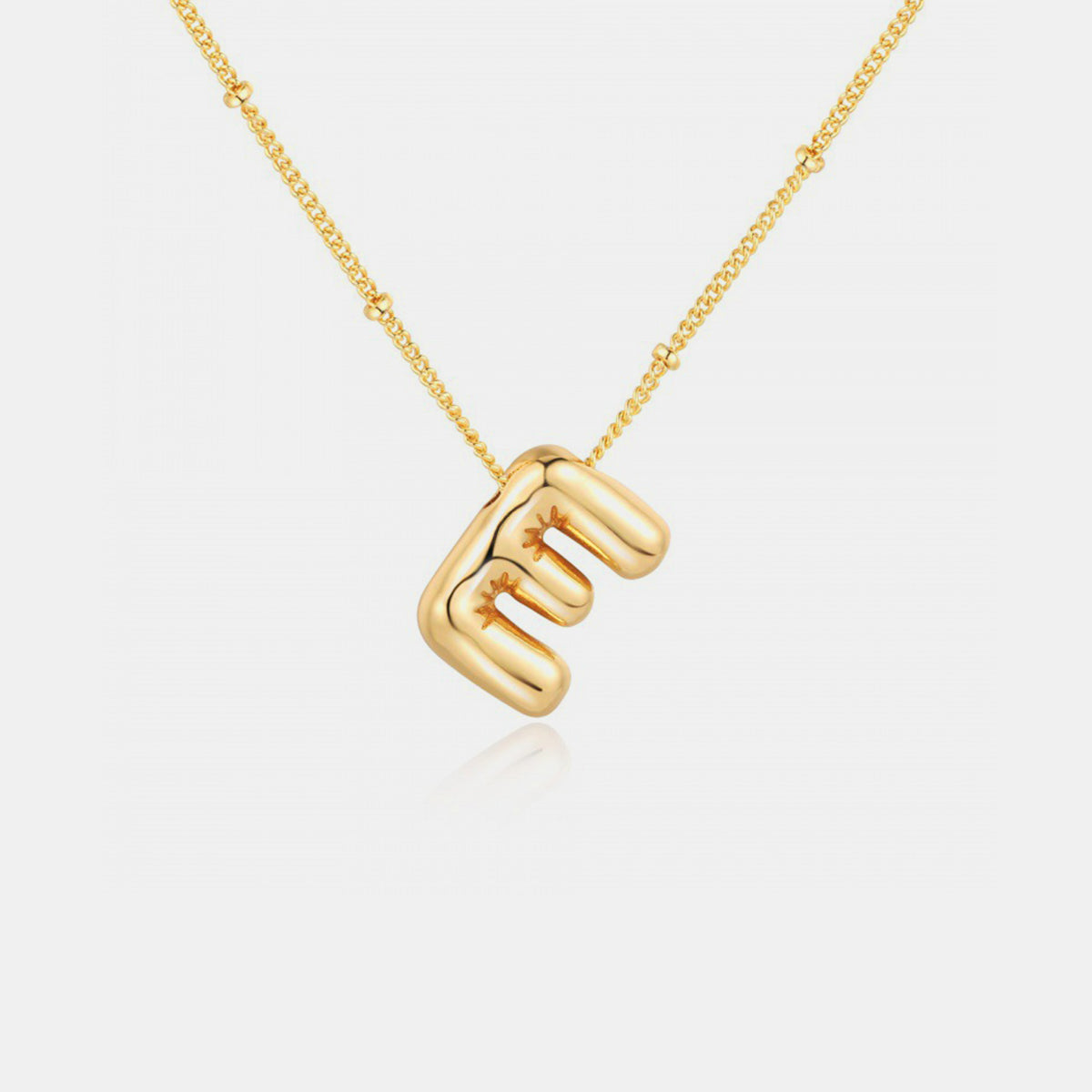 Gold-Plated Bubble Letter Pendant Necklace