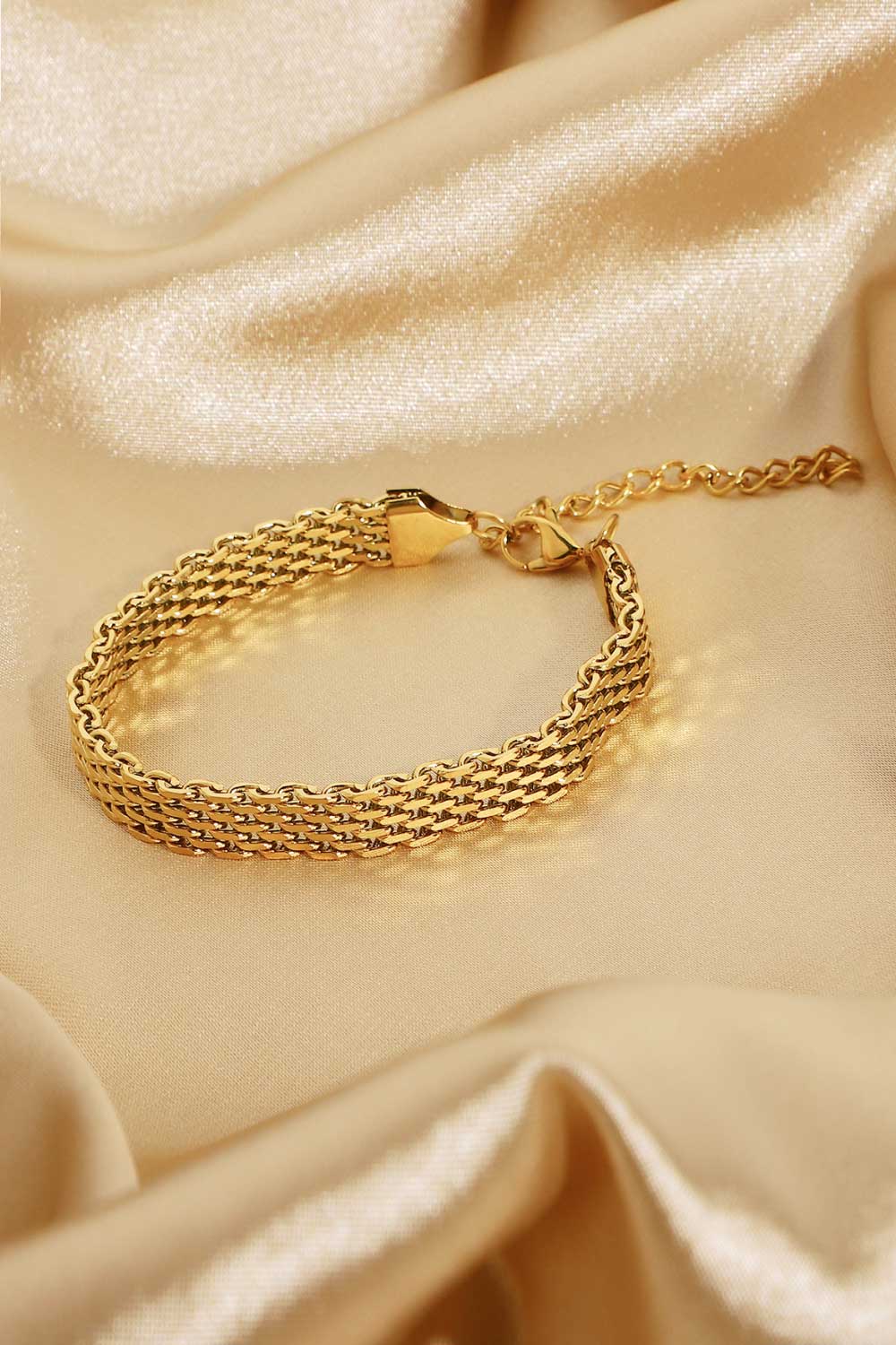 Wide Chain Bracelet 18K Gold-Plated