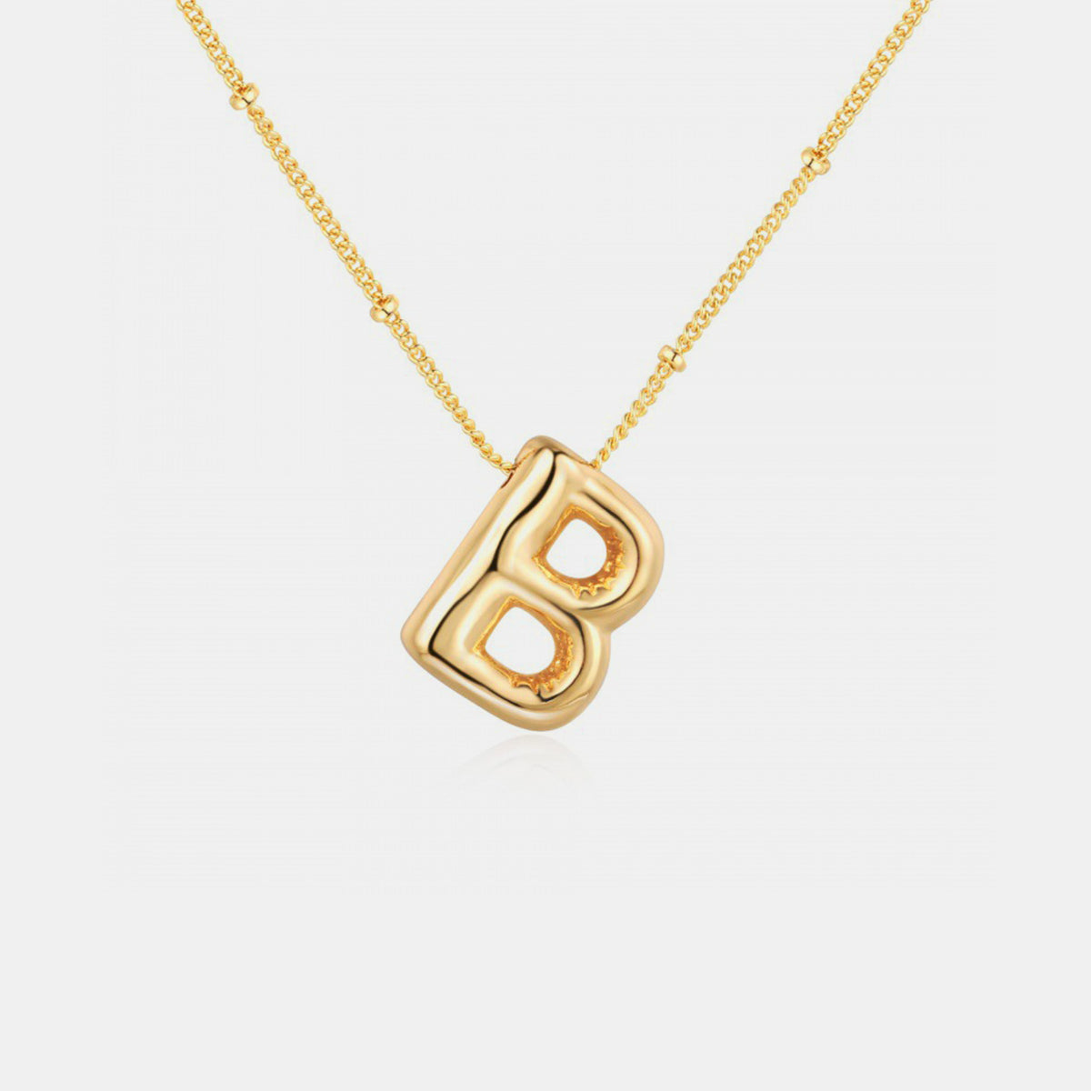 Gold-Plated Bubble Letter Pendant Necklace