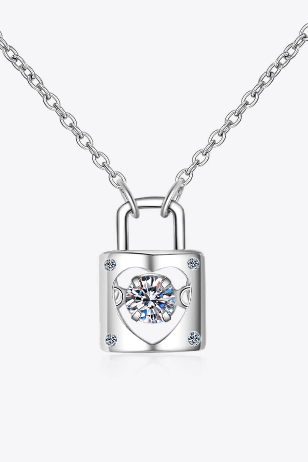 Heart Lock Pendant Necklace Adored Moissanite