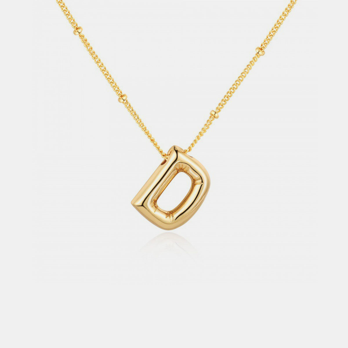 Gold-Plated Bubble Letter Pendant Necklace