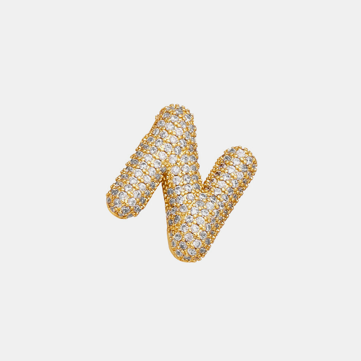 Gold-Plated Bubble Angle Sparkle Inlaid Letter Necklace