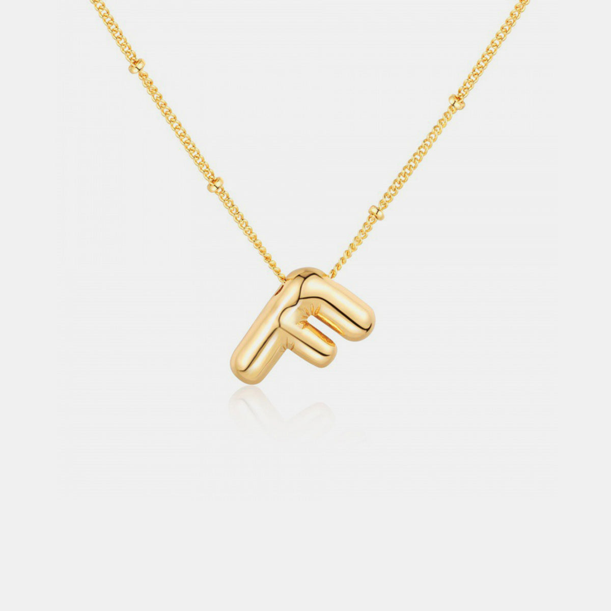 Gold-Plated Bubble Letter Pendant Necklace