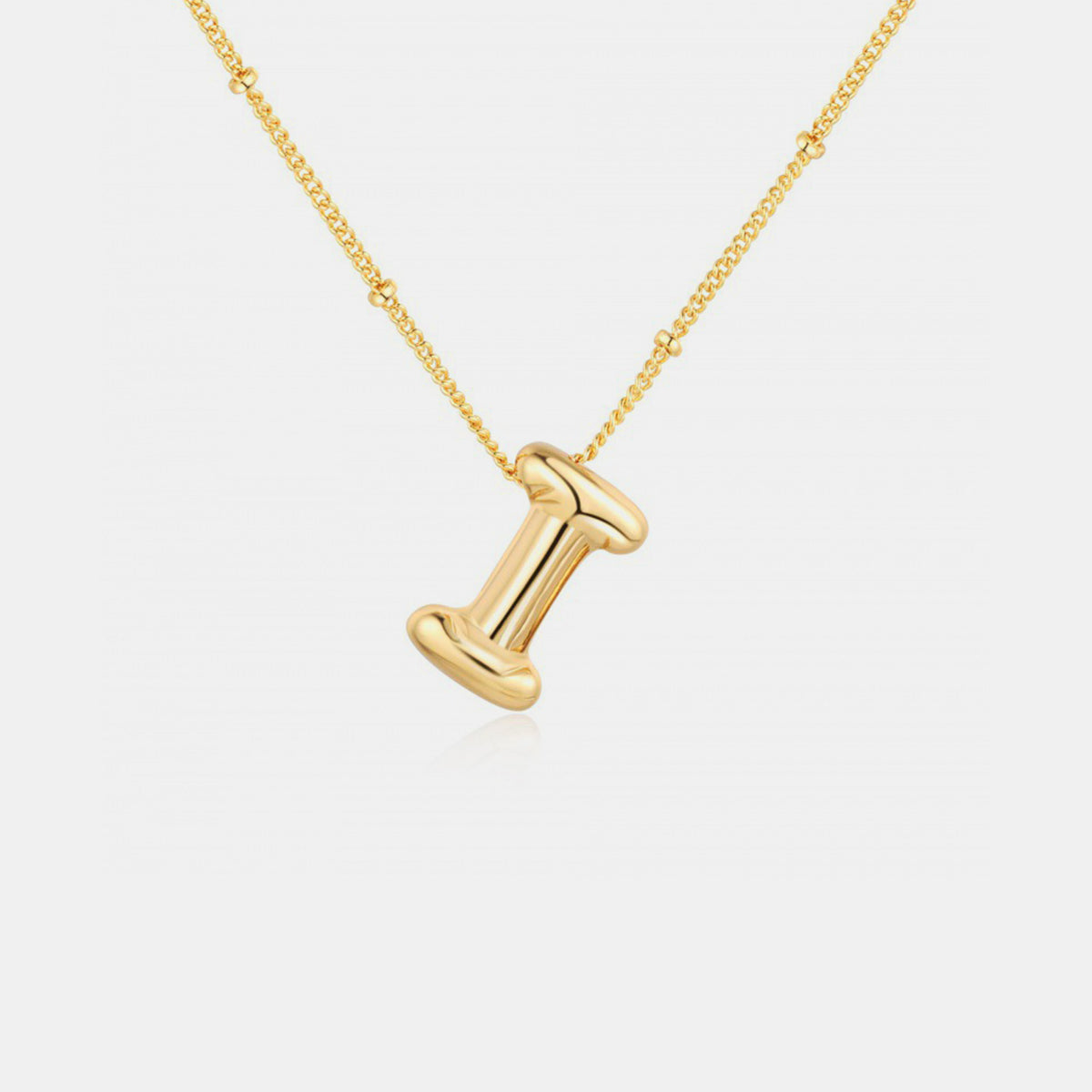 Gold-Plated Bubble Letter Pendant Necklace