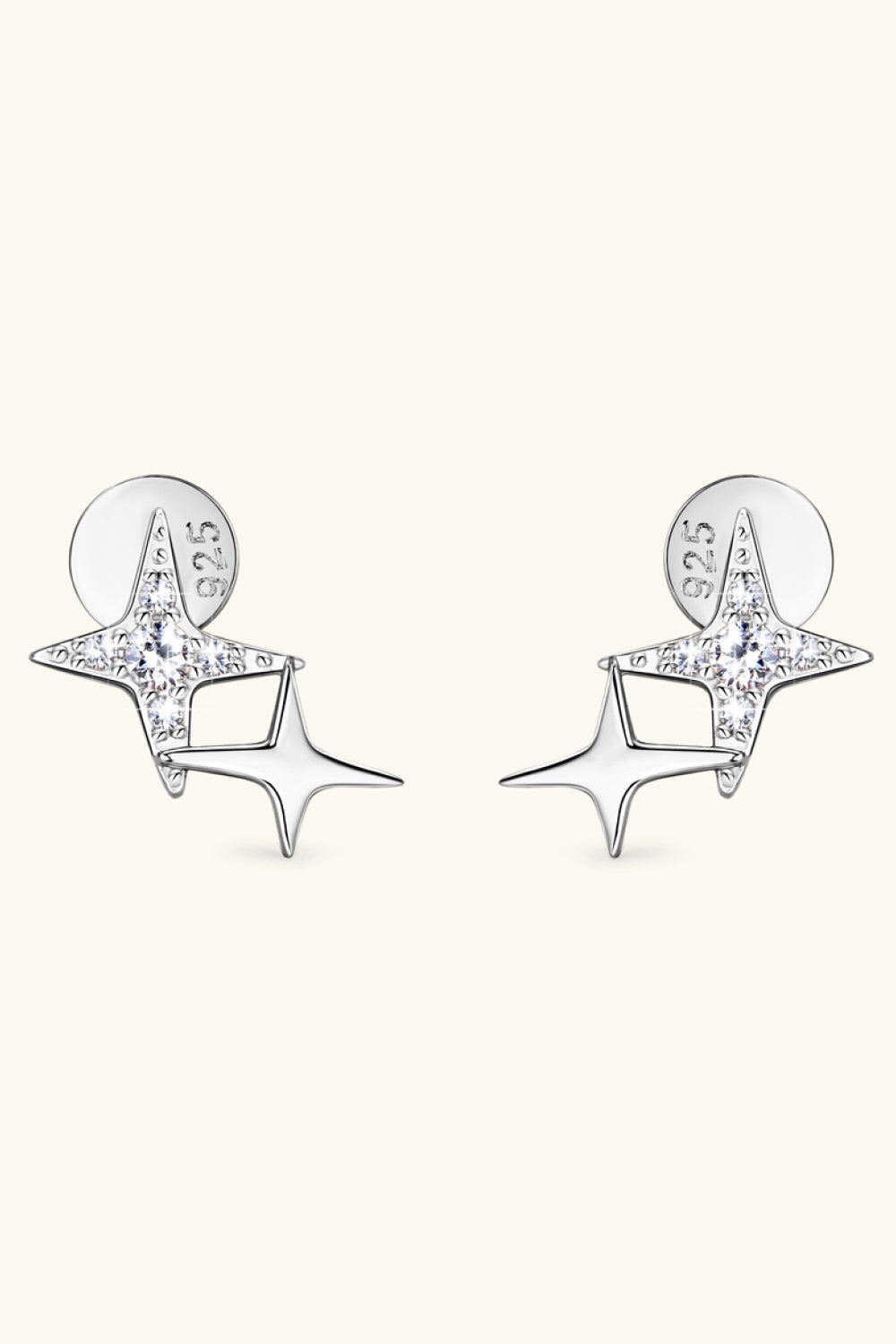 Stars Shape Earrings Moissanite 925 Sterling Silver