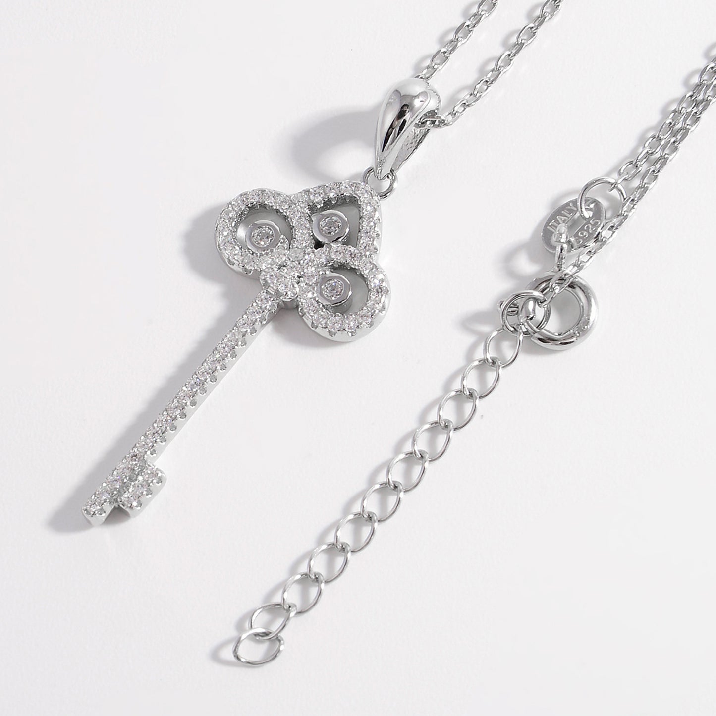 Key Shape Necklace 925 Sterling Silver