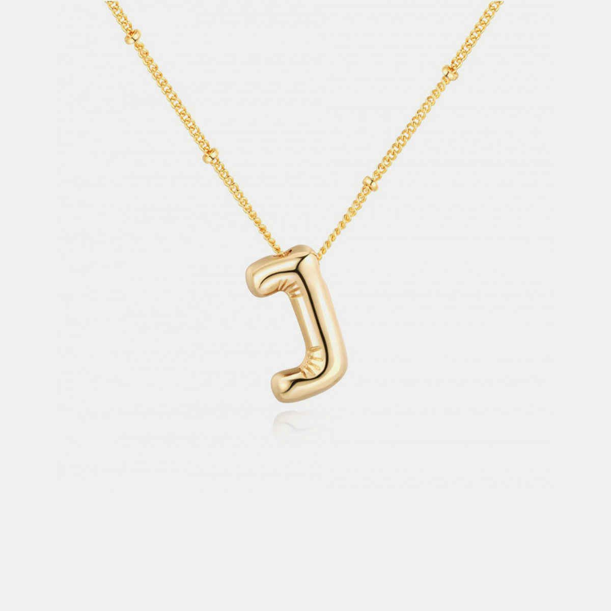 Gold-Plated Bubble Letter Pendant Necklace