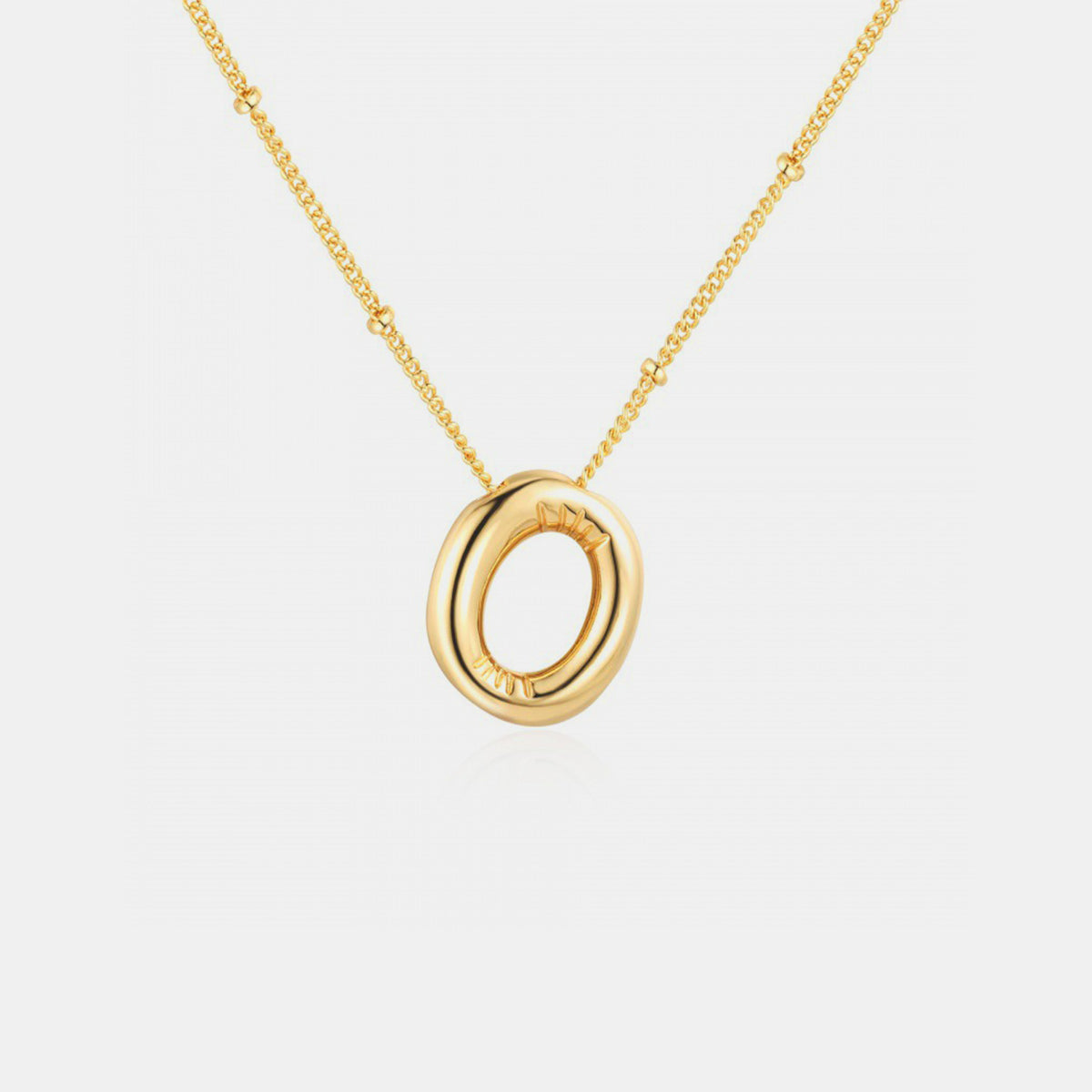 Gold-Plated Bubble Angle Letter Pendant Necklace