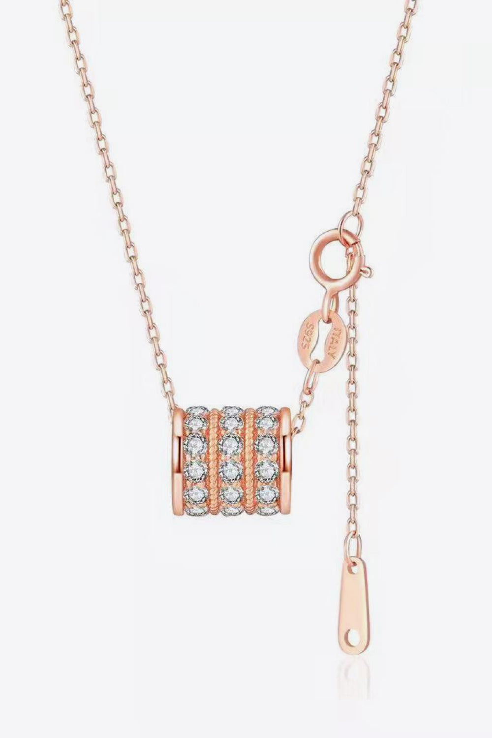 Rose Gold Moissanite 925 Sterling Silver Necklace