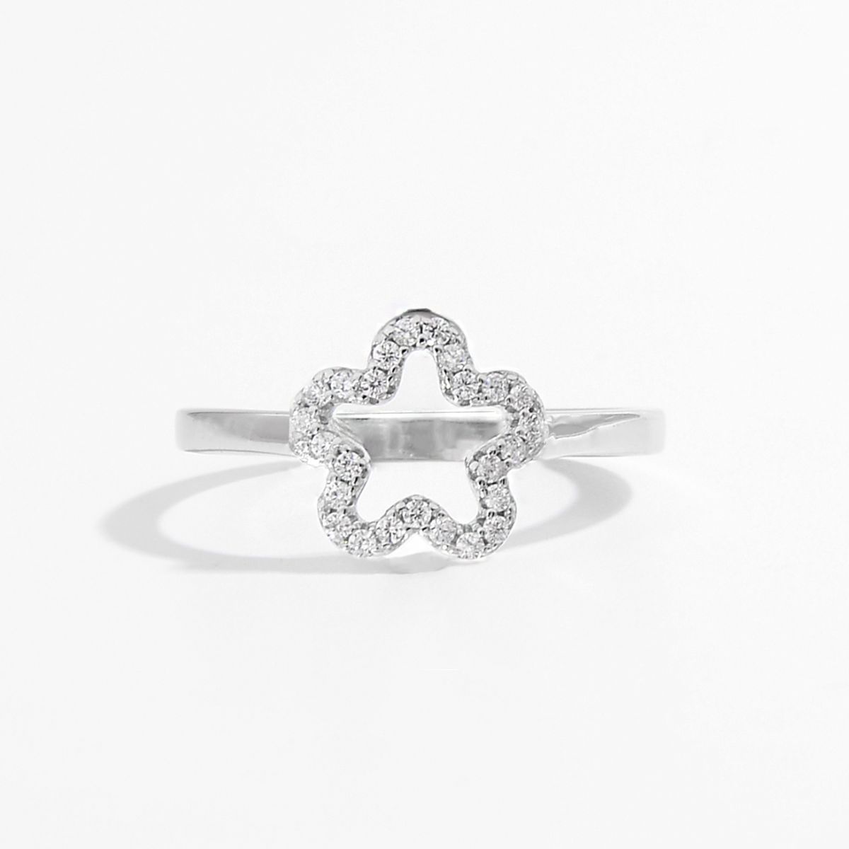 Halo Star Ring 925 Sterling Silver