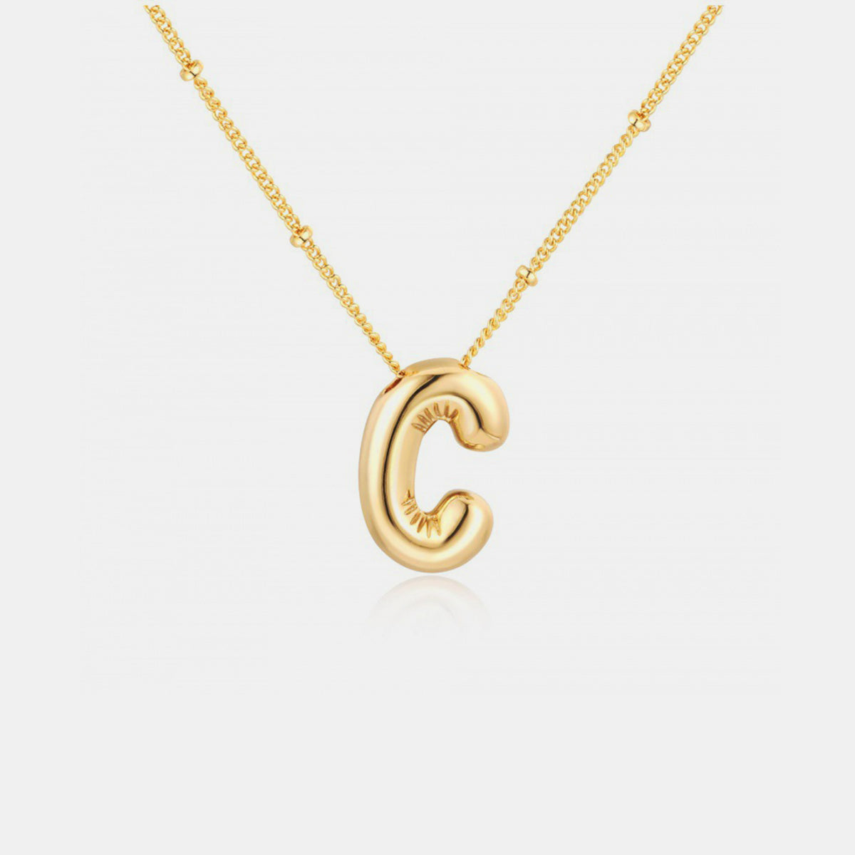 Gold-Plated Bubble Letter Pendant Necklace