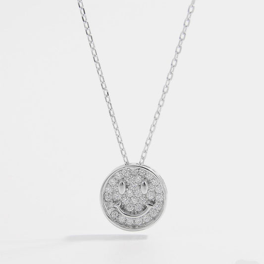 Smiley Face Necklace 925 Sterling Silver