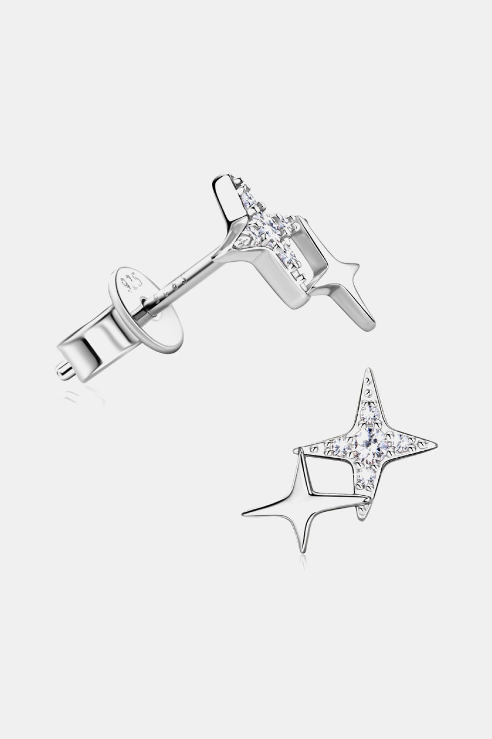 Stars Shape Earrings Moissanite 925 Sterling Silver