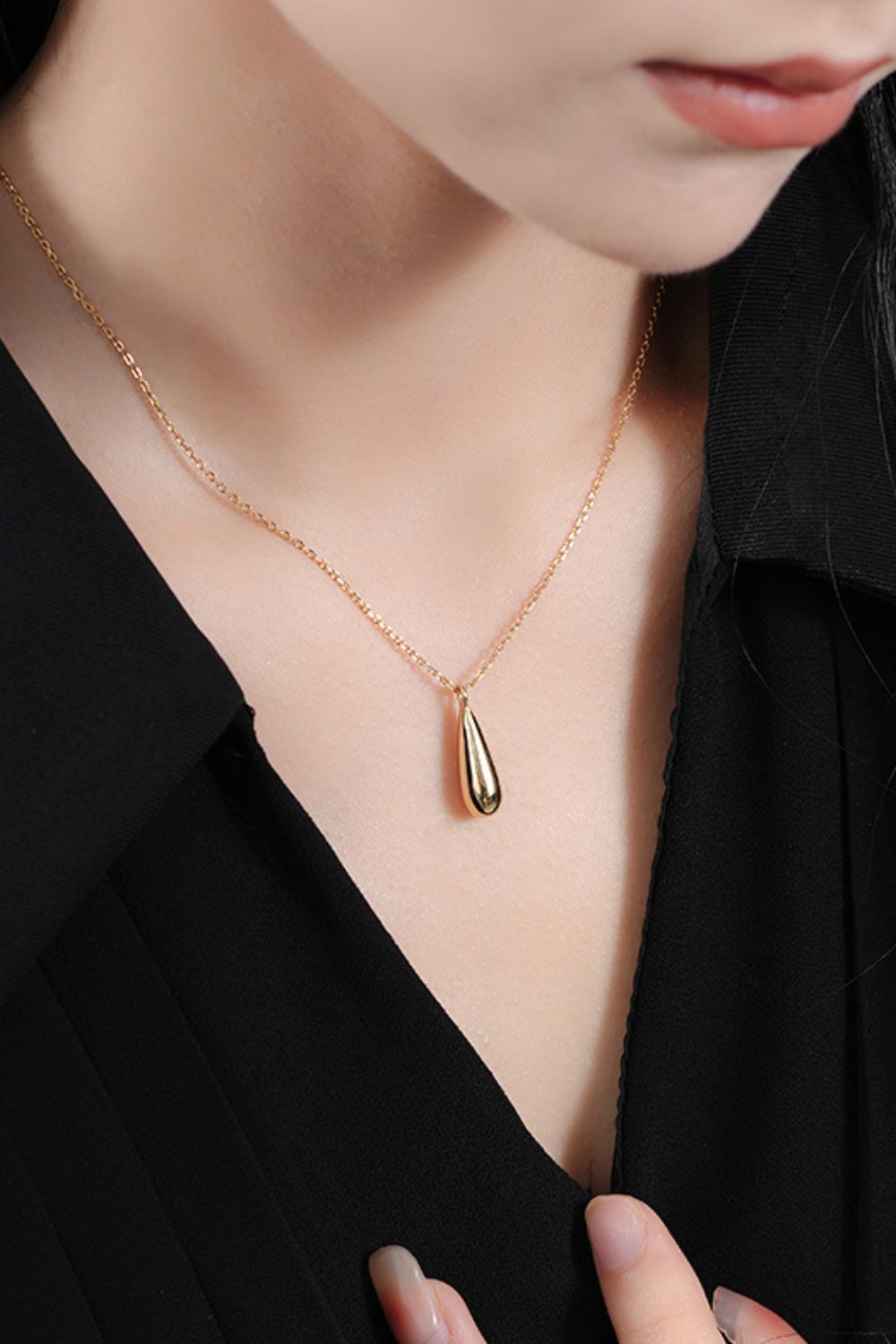 Tear Drop 18K Gold-Plated Pendant Necklace