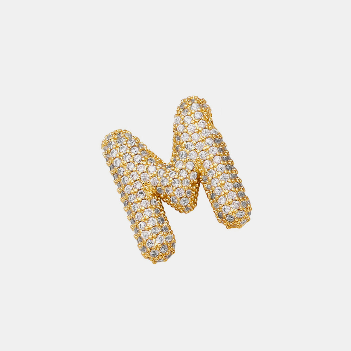 Gold-Plated Bubble Angle Sparkle Inlaid Letter Necklace