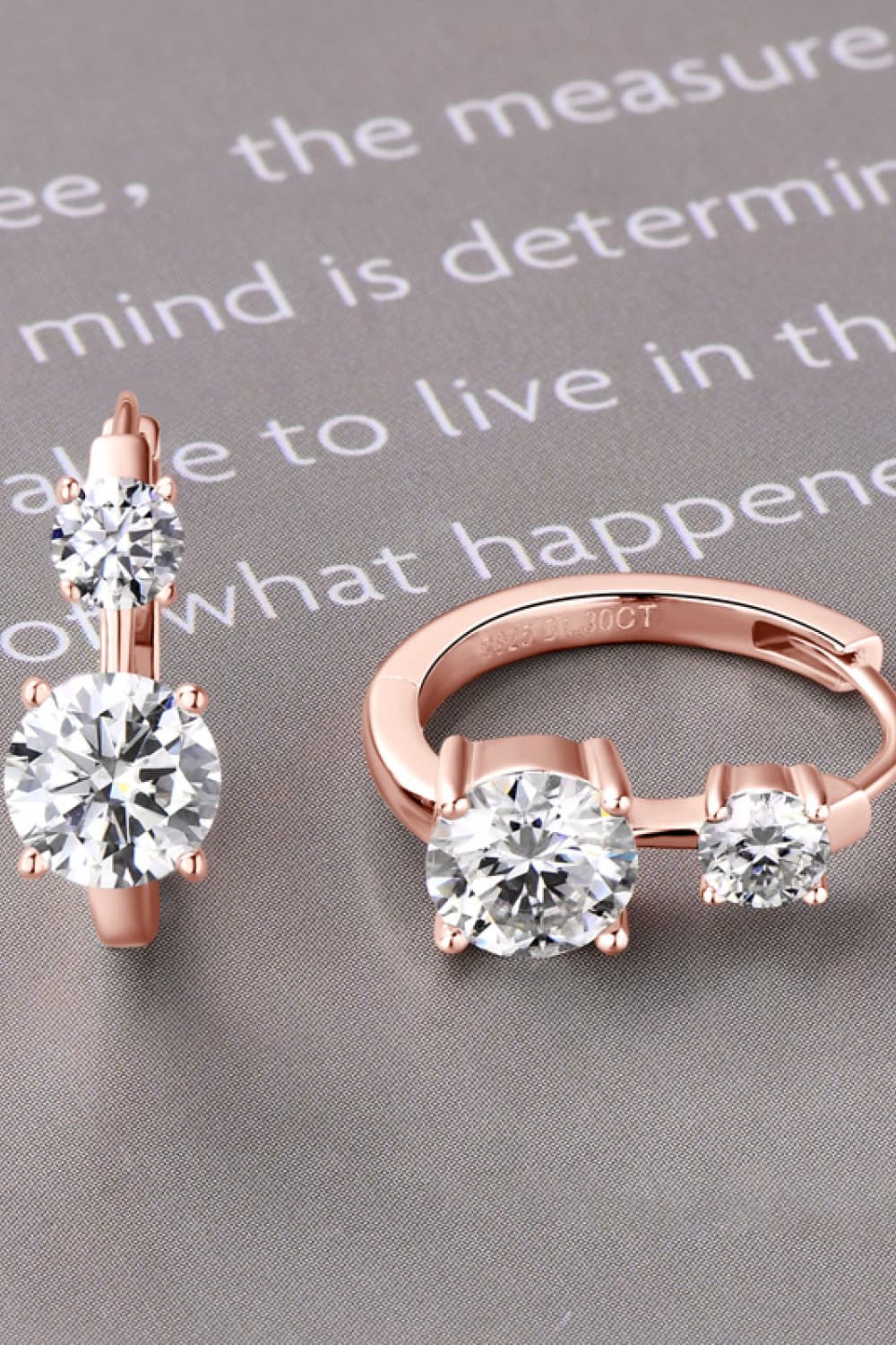 Rose Gold and Silver 1.3 Carat Moissanite 925 Sterling Silver