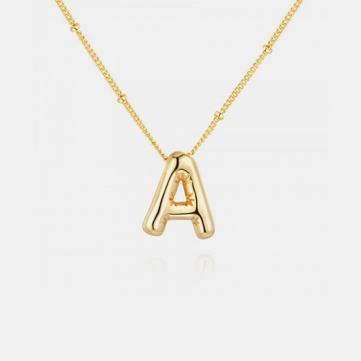 Gold-Plated Bubble Letter Pendant Necklace