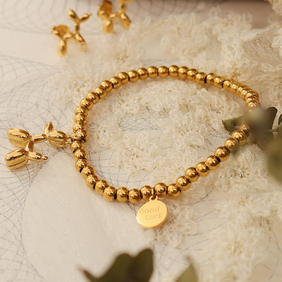 Ballon Puppy Charm Bracelet 18K Gold-Plated