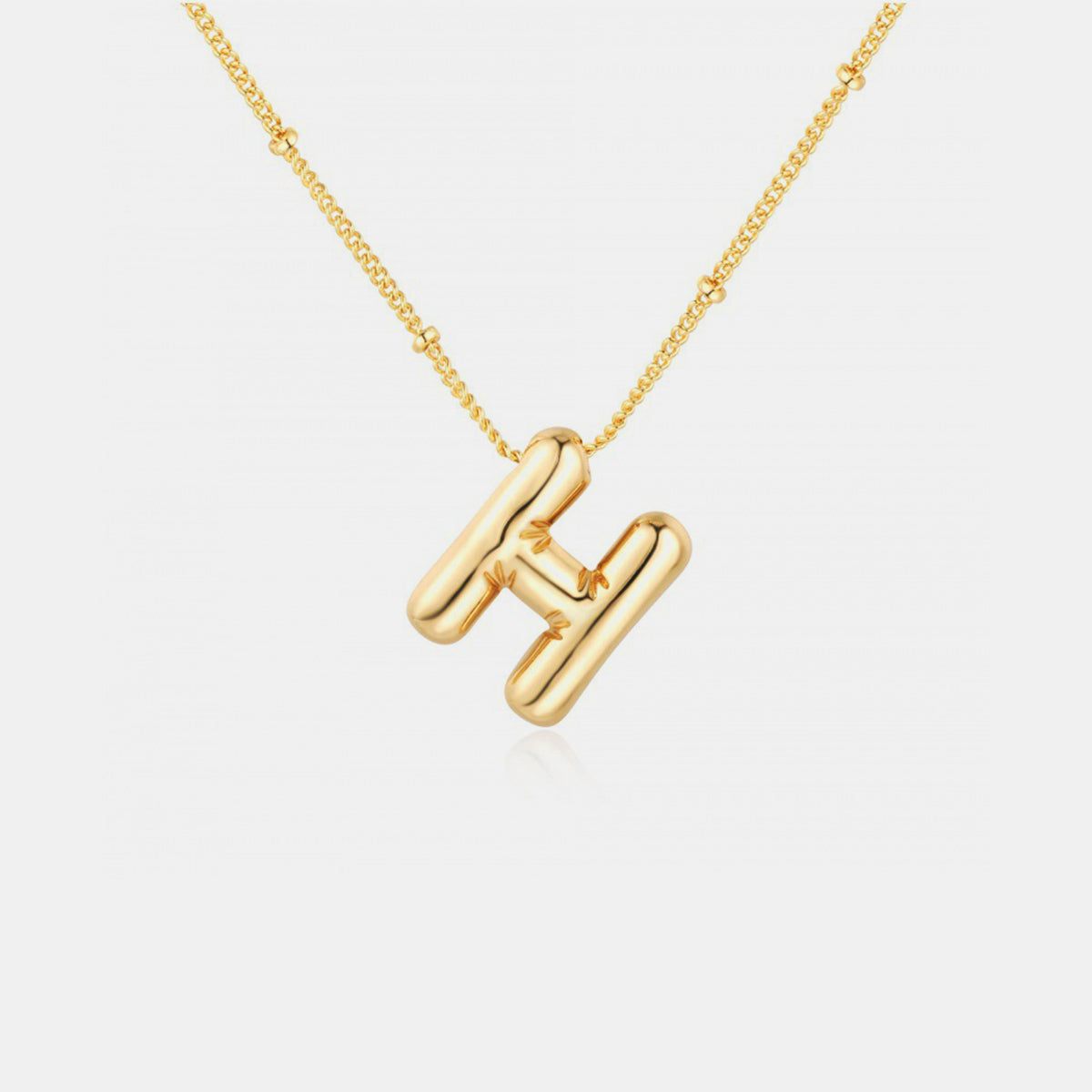 Gold-Plated Bubble Letter Pendant Necklace