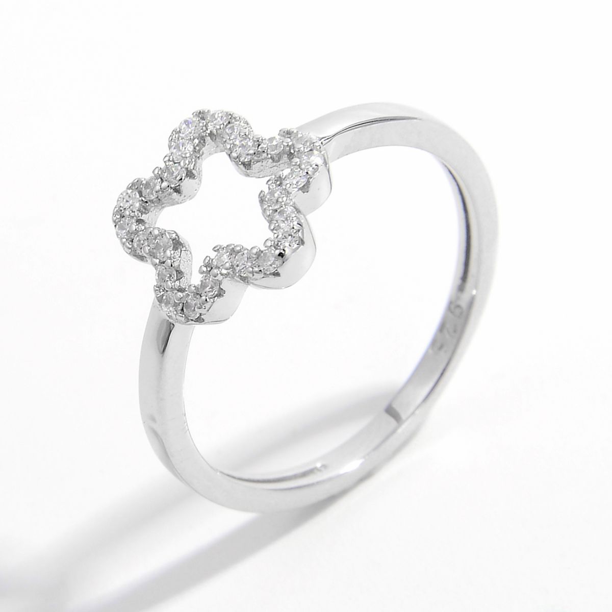 Halo Star Ring 925 Sterling Silver