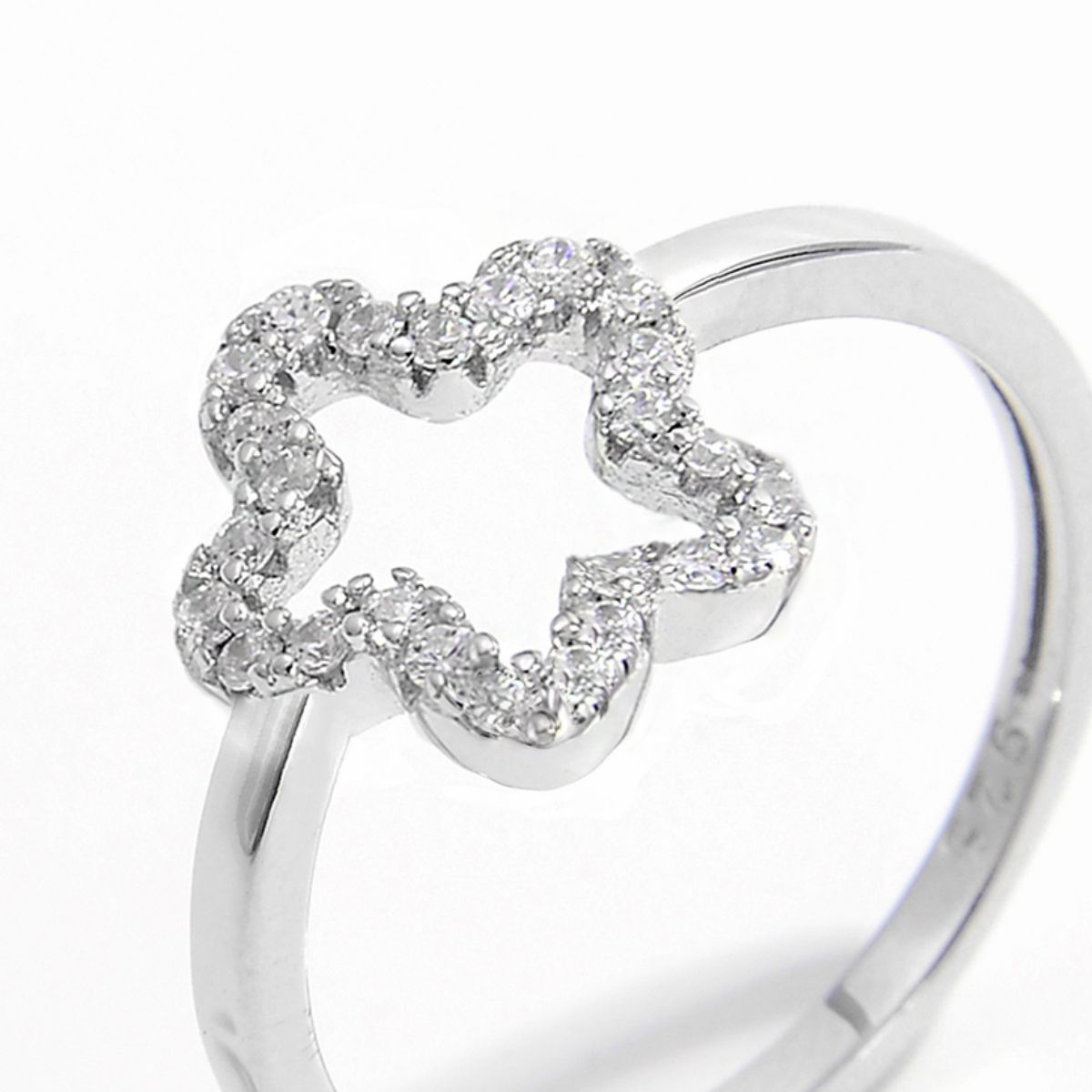 Halo Star Ring 925 Sterling Silver