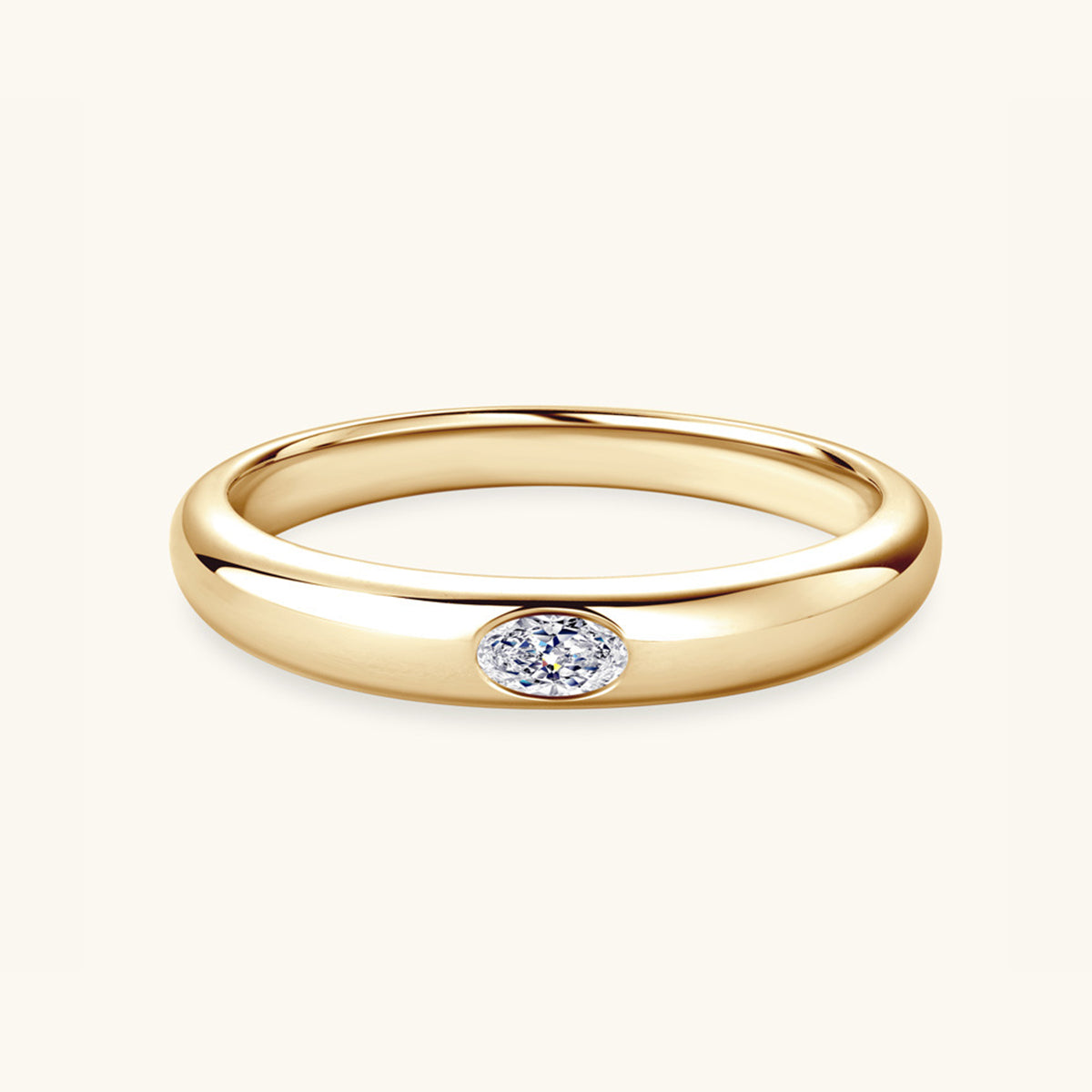 Gold and Silver 925 Sterling Silver Inlaid Moissanite Ring