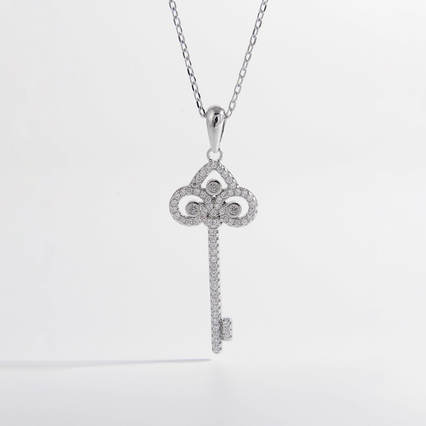 Key Shape Necklace 925 Sterling Silver