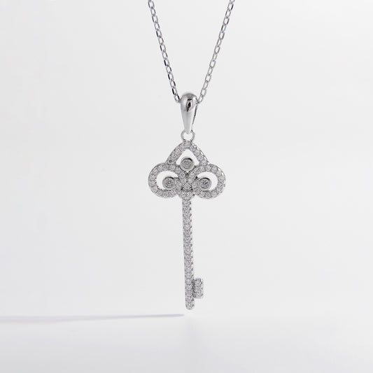 Key Shape Necklace 925 Sterling Silver